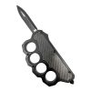 6" OTF Knuckle Knife Black with Carbon Fiber