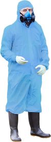 Disposable Coveralls for Men, Women, Pack of 5 Small Blue Hazmat Suits Disposable, SMS 50 gsm Hazmat Suit Costume with Hood, Elastic Wrists, Ankles, Z