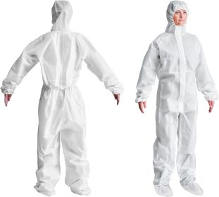 Disposable Coveralls with Hood; Boots; Elastic Wrists; Pack of 5 XX-Large White Hazmat Suits Disposable; SMS 60gsm White Paint Coveralls Disposable; W