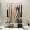 Clothing Garment Rack with Shelves, Metal Cloth Hanger Rack Stand Clothes Drying Rack for Hanging Clothes,with Top Rod Organizer Shirt Towel Rack and