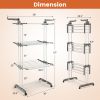 4-tier Clothes Drying Rack with Rotatable Side Wings and Collapsible Shelves