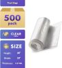 Outdoor Trash Bags Large 33" x 40"; Pack of 500 Clear Trash Can Liners; Thin 0.47 Mil Polyethylene Big Garbage Bags Unscented; Leakproof Waste Basket