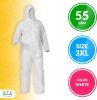 Disposable Coveralls with Hood for Men, Women Hazmat Suits Disposable, 55G Poly Disposable Coverall Suit with Zip-Front