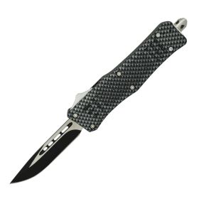 Automatic OTF Knife w/ Belt Clip (Color: Black, size: small)