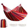 Outdoor Garden Camping Hammock With Tree Straps For Hanging; Durable Hammock Holds Up To 450lbs; Portable Hammock With Travel Bag Perfect For Outdoor/