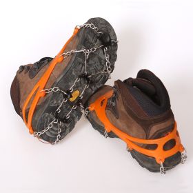 Ice Claw Non slip Shoe Cover 8-tooth Ice Claw Outdoor Mountaineering Snow Skid Non slip Ice Claw Simple Ice Claw (Number of teeth: Eight tooth orange)