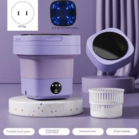 11L Portable Washing Machine Mini Washer Foldable Washer and Spin Dryer Small US (Type: Purple)